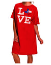 Stylish and Trendy Texas Love Distressed Design Adult Night Shirt Dress by TooLoud-Night Shirt-TooLoud-Red-One-Size-Davson Sales