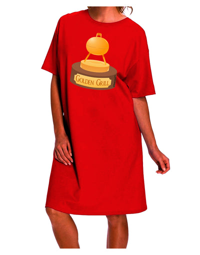 Elevate Your Style with the Exquisite Golden Grill Trophy Adult Night Shirt Dress by TooLoud-Night Shirt-TooLoud-Red-One-Size-Davson Sales