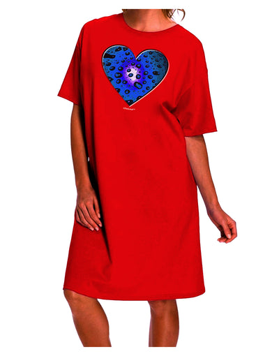 Stylish and Elegant Water Droplet Heart Blue Adult Night Shirt Dress by TooLoud-Night Shirt-TooLoud-Red-One-Size-Davson Sales