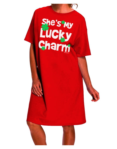 Lucky Charm Collection: Coordinated Couples Design Adult Night Shirt Dress by TooLoud-Night Shirt-TooLoud-Red-One-Size-Davson Sales