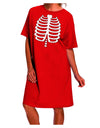 Halloween Night Shirt Dress with Skeleton Ribcage Design for Adults-Night Shirt-TooLoud-Red-One-Size-Fits-Most-Davson Sales