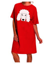 Stylish White Adult Night Shirt Dress featuring a Charming Poodle Dog by TooLoud-Night Shirt-TooLoud-Red-One-Size-Davson Sales