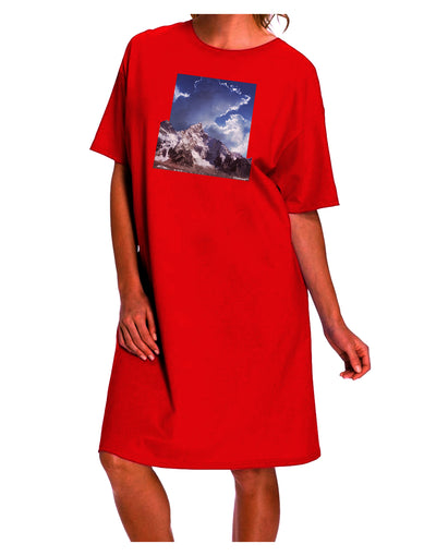 Stylish and Comfortable Mountain Pop Out Adult Night Shirt Dress by TooLoud-Night Shirt-TooLoud-Red-One-Size-Davson Sales