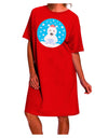 Stylish and Festive: Christmas Adult Night Shirt Dress featuring a Cute Polar Bear by TooLoud-Night Shirt-TooLoud-Red-One-Size-Davson Sales