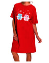 Stylish Abominable Snowman Yeti Couple - Festive Adult Night Shirt Dress for Christmas-Night Shirt-TooLoud-Red-One-Size-Fits-Most-Davson Sales