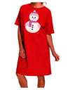 Stylish Christmas Night Shirt Dress for Adults - Cute Girl Snowman Design by TooLoud-Night Shirt-TooLoud-Red-One-Size-Davson Sales