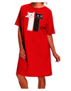 Longcat and Tacgnol - Internet Humor Adult Night Shirt Dress by TooLoud: A Playful and Stylish Addition to Your Nightwear Collection-Night Shirt-TooLoud-Red-One-Size-Davson Sales