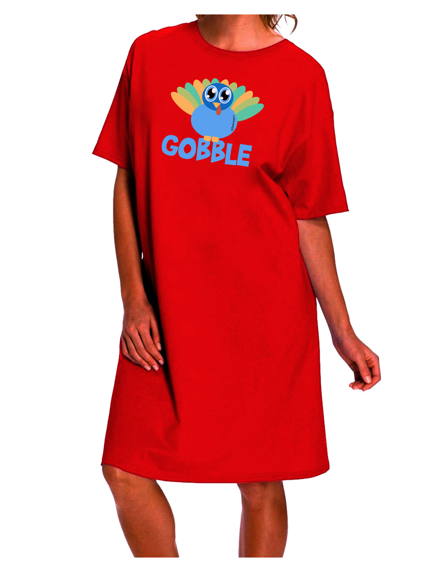 Stylish and Comfortable Adult Night Shirt Dress with a Charming Gobble Turkey Design-Night Shirt-TooLoud-Red-One-Size-Fits-Most-Davson Sales