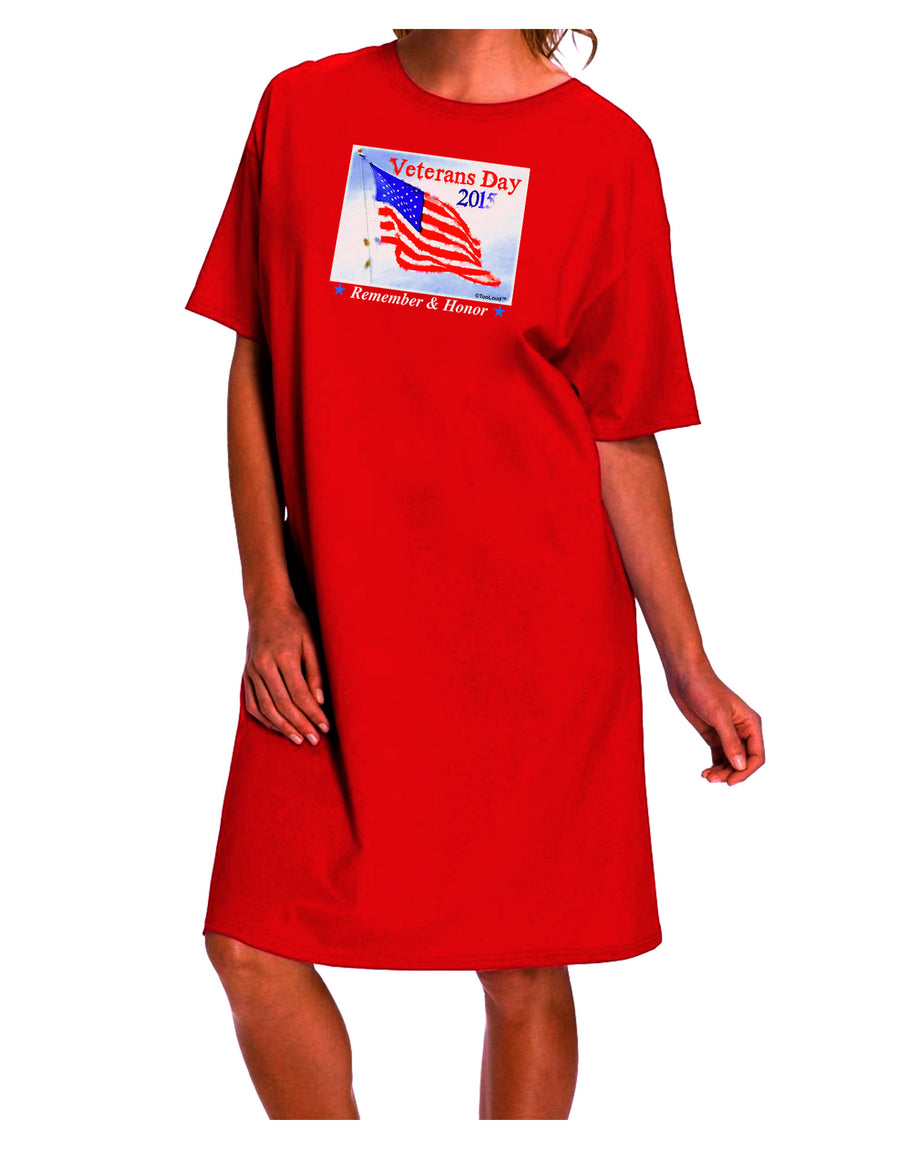 Exclusive Veterans Day 2015 WaterColor Adult Night Shirt Dress Collection-Night Shirt-TooLoud-Red-One-Size-Fits-Most-Davson Sales