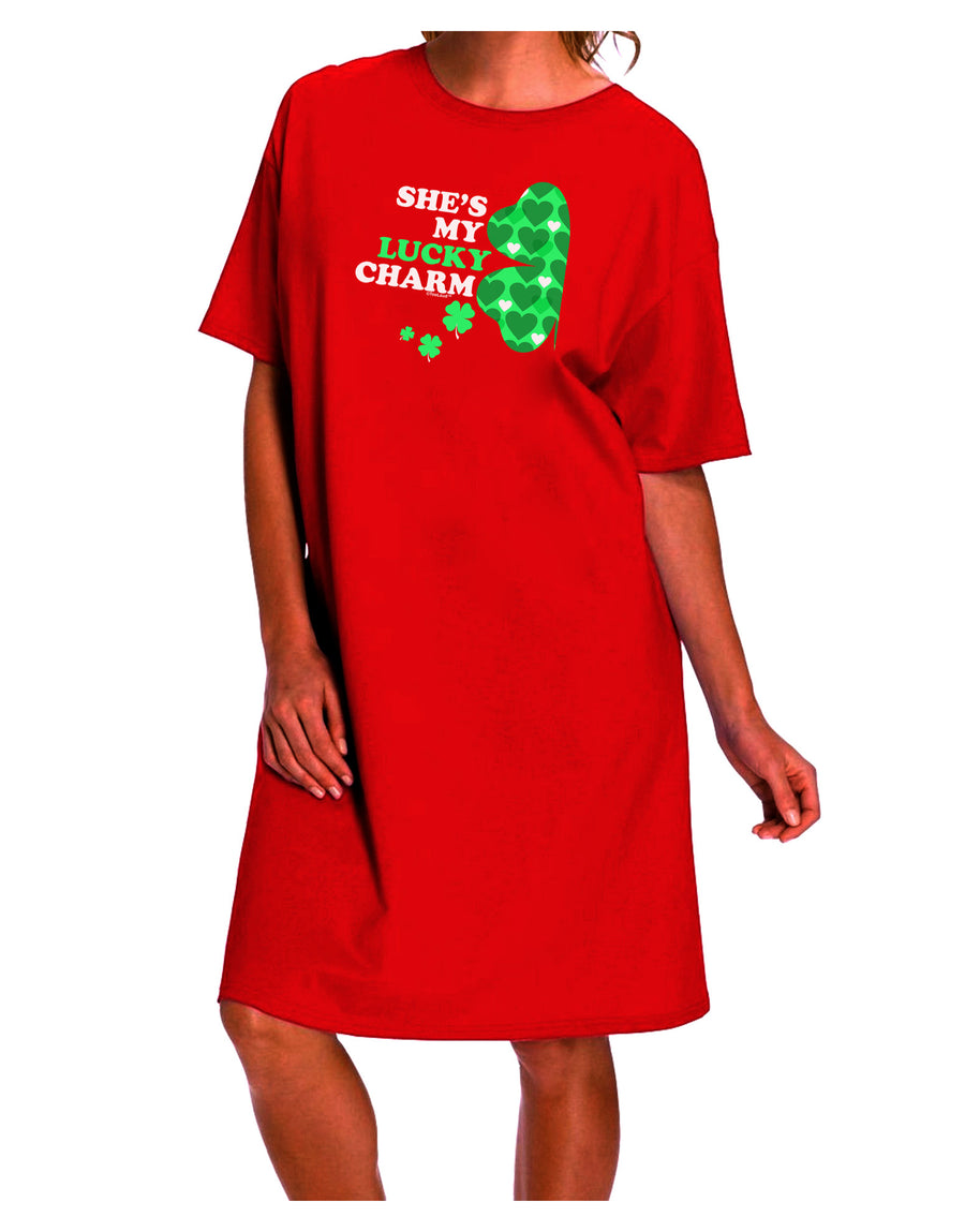 Lucky Charm Collection - Elegant Adult Night Shirt Dress-Night Shirt-TooLoud-Red-One-Size-Fits-Most-Davson Sales