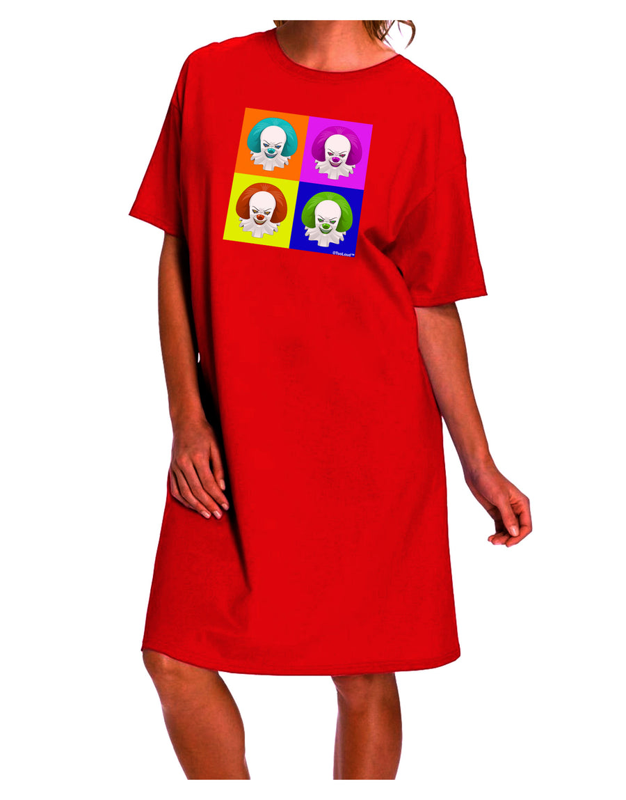 Pop Art Adult Night Shirt Dress with Clown Face Design-Night Shirt-TooLoud-Red-One-Size-Fits-Most-Davson Sales