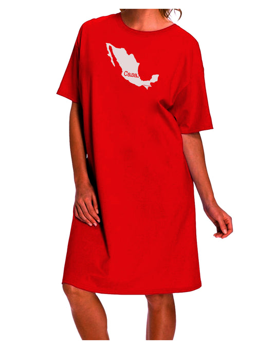 Mexican-inspired Casa Collection: Cinco De Mayo Adult Night Shirt Dress-Night Shirt-TooLoud-Red-One-Size-Fits-Most-Davson Sales