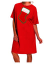 Stylish Faux Applique Christmas Stocking Night Shirt Dress for Adults-Night Shirt-TooLoud-Red-One-Size-Davson Sales