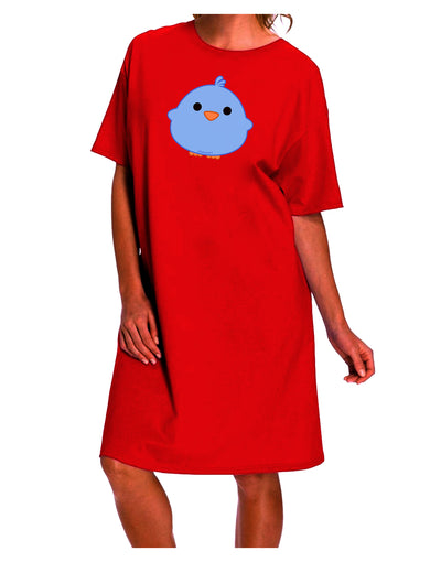 Stylish Blue Adult Night Shirt Dress - Cute Little Chick by TooLoud-Night Shirt-TooLoud-Red-One-Size-Davson Sales