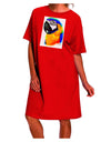 Vibrantly Hued Parrot Watercolor Night Shirt Dress for Sophisticated Adults-Night Shirt-TooLoud-Red-One-Size-Fits-Most-Davson Sales