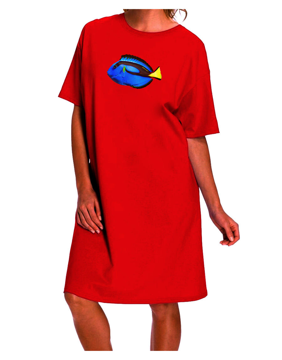 Stylish and Sophisticated Blue Tang Fish Adult Night Shirt Dress-Night Shirt-TooLoud-Red-One-Size-Fits-Most-Davson Sales