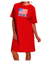 Stylish and Patriotic: Explore the USA Flag Adult Night Shirt Dress by TooLoud-Night Shirt-TooLoud-Red-One-Size-Davson Sales
