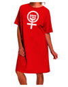 Stylish and Empowering Feminism Symbol Night Shirt Dress with a Distressed Design