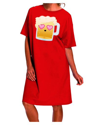 Stylish and Alluring Beer-Inspired Night Shirt Dress for Adults by TooLoud-Night Shirt-TooLoud-Red-One-Size-Davson Sales