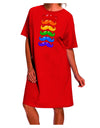 Vibrant Rainbow Mustaches Adult Night Shirt Dress-Night Shirt-TooLoud-Red-One-Size-Davson Sales