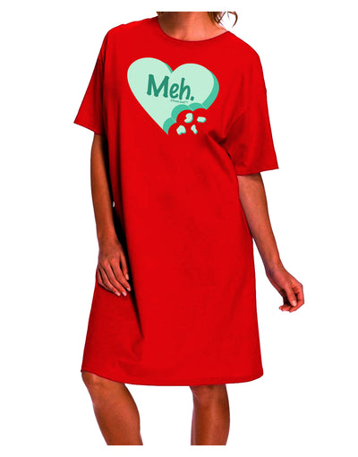 Stylish and Alluring: Meh Candy Heart Green - Valentines Day Adult Night Shirt Dress by TooLoud-Night Shirt-TooLoud-Red-One-Size-Davson Sales