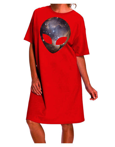 Exquisite Extraterrestrial Face - Space #1 Adult Night Shirt Dress by TooLoud-Night Shirt-TooLoud-Red-One-Size-Davson Sales