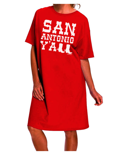 Texas Pride Adult Night Shirt Dress by TooLoud - Stylish Boots Collection from San Antonio-Night Shirt-TooLoud-Red-One-Size-Davson Sales