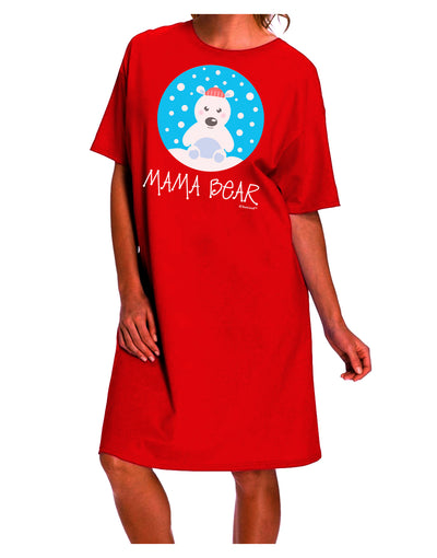 Coordinated Polar Bear Family Ensemble - Maternal Bear Adult Night Shirt Dress by TooLoud-Night Shirt-TooLoud-Red-One-Size-Davson Sales