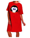 Stylish Penguin-themed Christmas Night Shirt Dress for Adults-Night Shirt-TooLoud-Red-One-Size-Fits-Most-Davson Sales