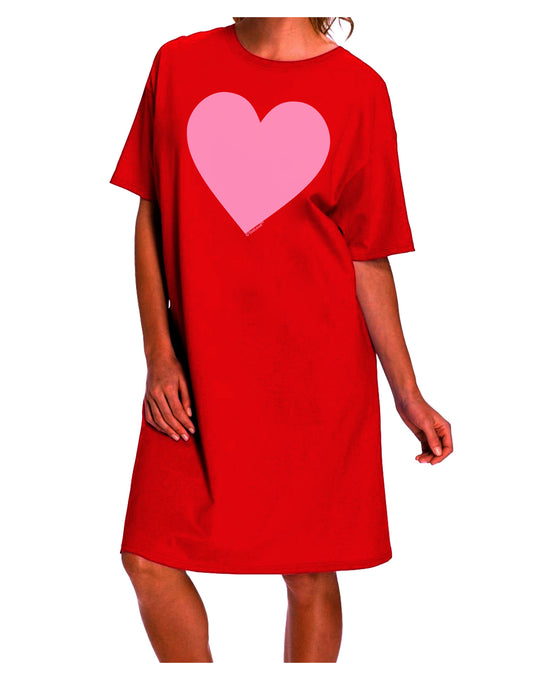 Valentine's Day Adult Night Shirt Dress with a Striking Pink Heart Design-Night Shirt-TooLoud-Red-One-Size-Davson Sales