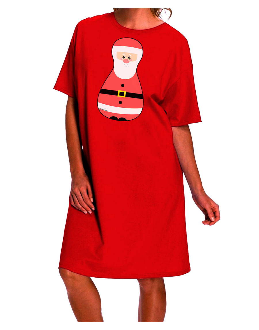Festive Santa Matryoshka Nesting Doll - Christmas-themed Adult Night Shirt Dress-Night Shirt-TooLoud-Red-One-Size-Fits-Most-Davson Sales