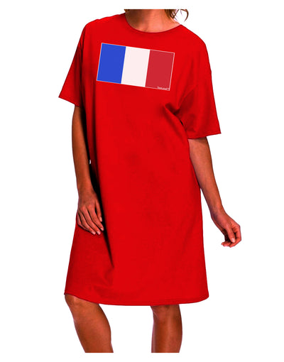 Stylish and Sophisticated: French Flag - France Adult Night Shirt Dress by TooLoud-Night Shirt-TooLoud-Red-One-Size-Davson Sales