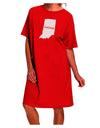 Indiana - United States Silhouette Adult Night Shirt Dress-Night Shirt-TooLoud-Red-One-Size-Davson Sales