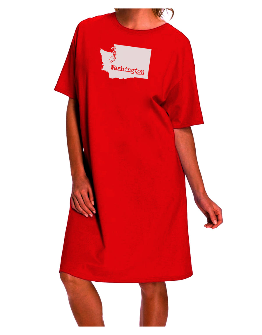 Washington State Adult Night Shirt Dress-Night Shirt-TooLoud-Red-One-Size-Davson Sales