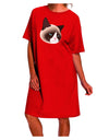 Stylish Siamese Cat-Inspired Adult Night Shirt Dress-Night Shirt-TooLoud-Red-One-Size-Davson Sales