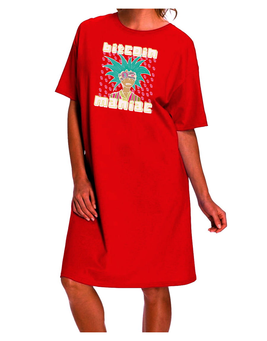 Bitcoin Enthusiast Cryptocurrency-Inspired Night Shirt Dress-Night Shirt-TooLoud-Red-One-Size-Fits-Most-Davson Sales