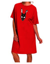 Elegant and Mysterious Black Night Shirt Dress with Scary Bunny Face Design-Night Shirt-TooLoud-Red-One-Size-Fits-Most-Davson Sales