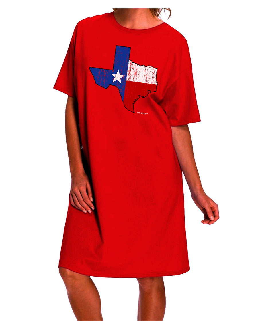 Texas Flag Design - Distressed Adult Night Shirt Dress-Night Shirt-TooLoud-Red-One-Size-Davson Sales