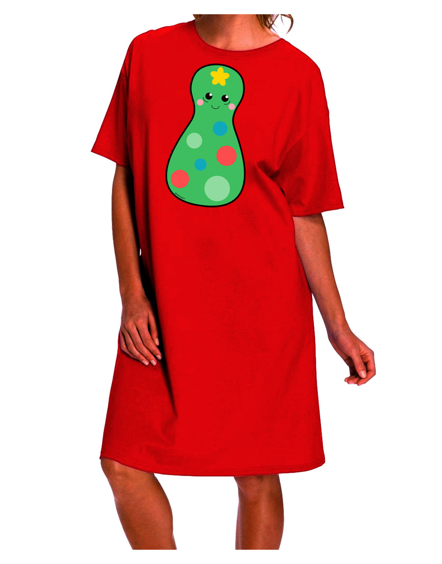 Stylish Christmas Tree Matryoshka Nesting Doll Night Shirt Dress for Adults-Night Shirt-TooLoud-Red-One-Size-Fits-Most-Davson Sales