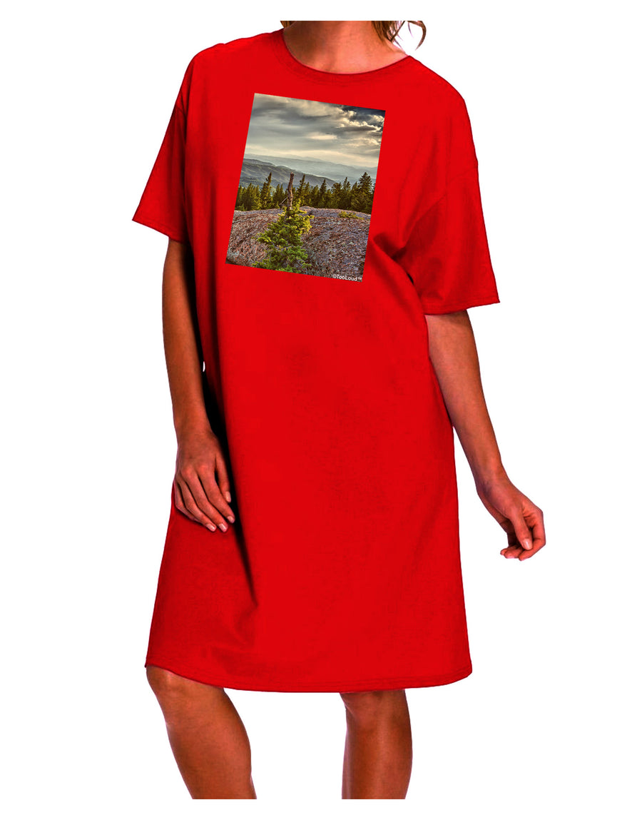 Exquisite Nature Photography: Pine Kingdom Adult Night Shirt Dress-Night Shirt-TooLoud-Red-One-Size-Fits-Most-Davson Sales