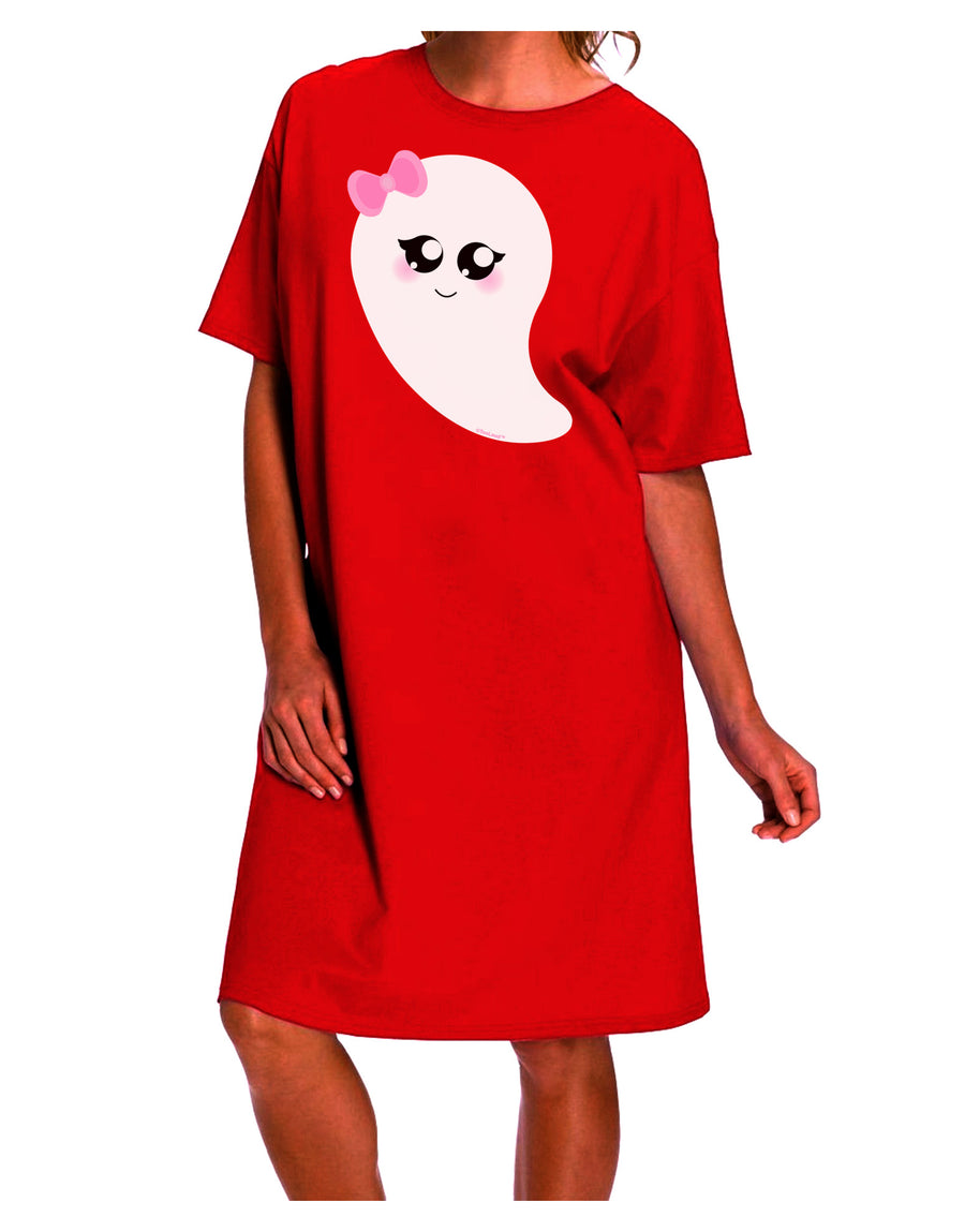 Stylish and Spooky Adult Night Shirt Dress for Halloween with a Charming Girl Ghost Design-Night Shirt-TooLoud-Red-One-Size-Fits-Most-Davson Sales