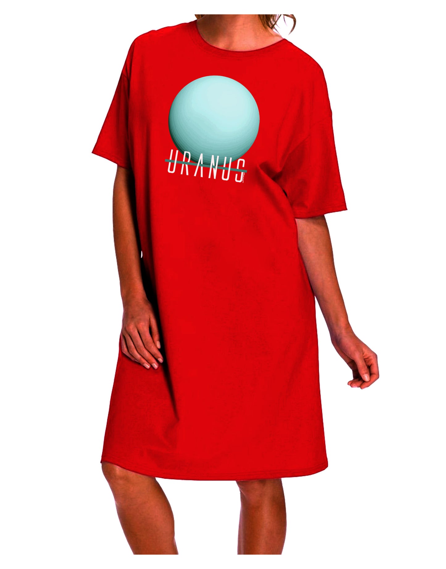 Stylish and Sophisticated: Planet Uranus Adult Night Shirt Dress-Night Shirt-TooLoud-Red-One-Size-Fits-Most-Davson Sales