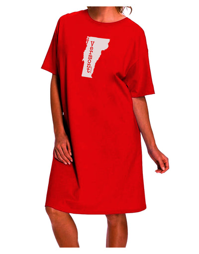 TooLoud presents the Vermont - United States Shape Adult Night Shirt Dress-Night Shirt-TooLoud-Red-One-Size-Davson Sales