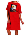 TooLoud presents the Patriotic Bald Eagle - American Flag Adult Night Shirt Dress-Night Shirt-TooLoud-Red-One-Size-Davson Sales