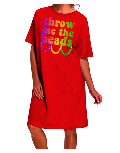 Mardi Gras Adult Night Shirt Dress by TooLoud - A Captivating Addition to Your Ecommerce Collection-Night Shirt-TooLoud-Red-One-Size-Davson Sales