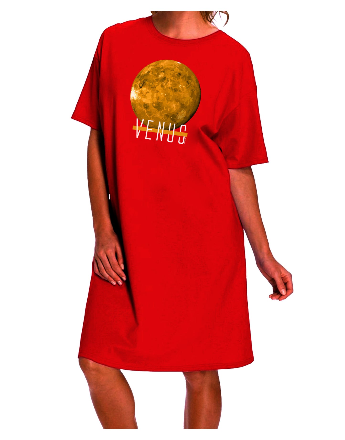 Stylish and Elegant Planet Venus Adult Night Shirt Dress-Night Shirt-TooLoud-Red-One-Size-Fits-Most-Davson Sales