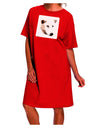Stylish and Elegant Adult Night Shirt Dress featuring a Striking White Wolf Head Cutout-Night Shirt-TooLoud-Red-One-Size-Davson Sales