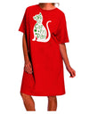 Stylish St. Patrick's Day Cat Adult Night Shirt Dress by TooLoud-Night Shirt-TooLoud-Red-One-Size-Davson Sales