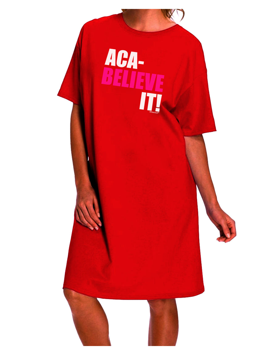 Stylish and Sophisticated Adult Night Shirt Dress by Aca Believe It-Night Shirt-TooLoud-Red-One-Size-Fits-Most-Davson Sales