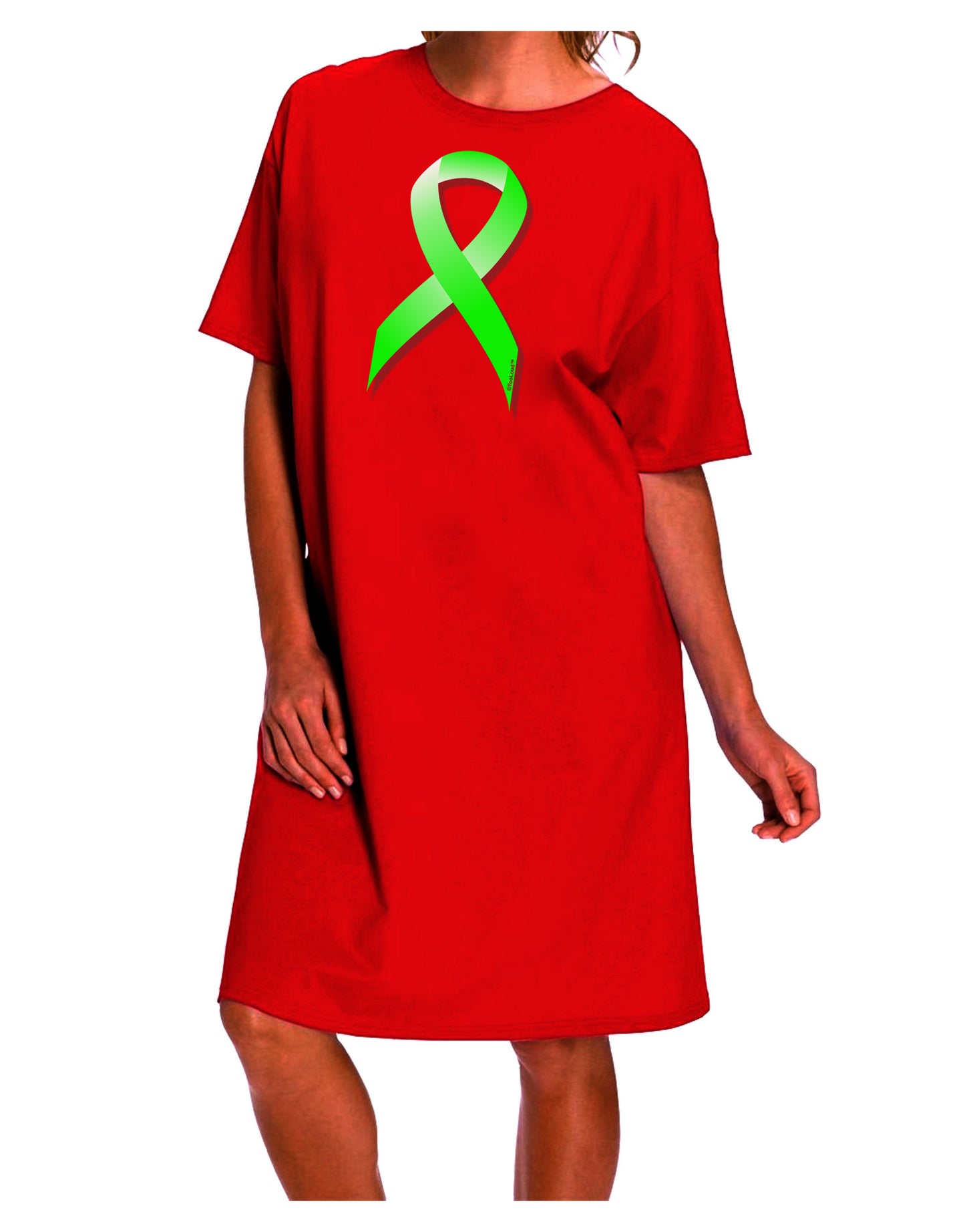 Lyme Disease Awareness Ribbon - Lime Green Adult Night Shirt Dress for Raising Awareness-Night Shirt-TooLoud-Red-One-Size-Fits-Most-Davson Sales